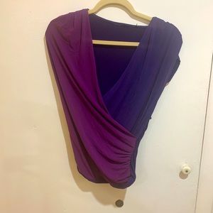 NY&C Woman’s S purple color block drape work top